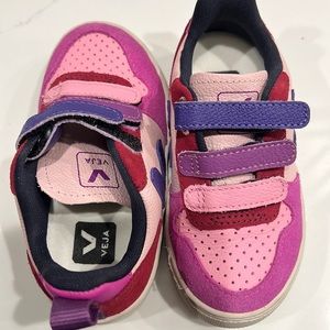 Toddler Veja pink and purple sneakers size 8.5